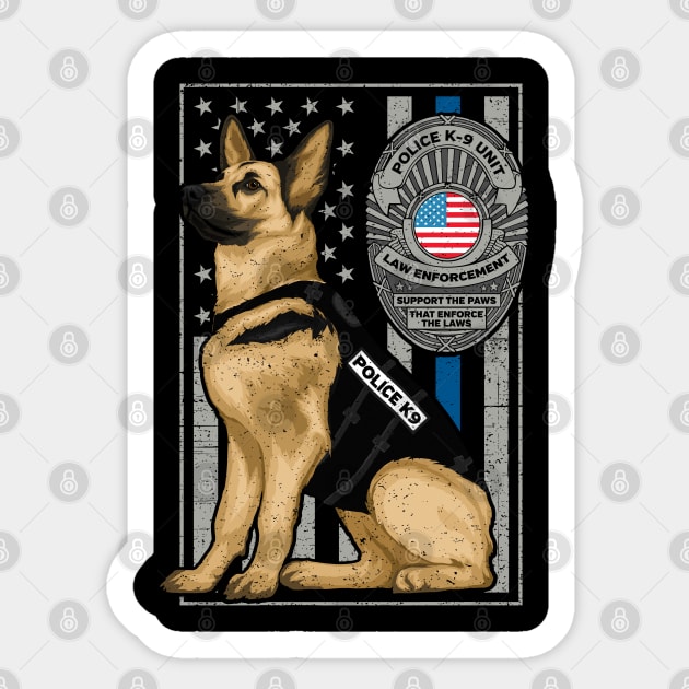 Police K 9 Unit German Shepherd Dog Thin Blue Line